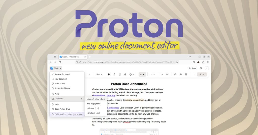 Proton Docs ra mắt và sự cạnh tranh với Google Docs